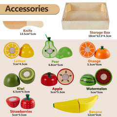 HERSITY wooden fruit pear image for imaginative kitchen play and sharing practice.