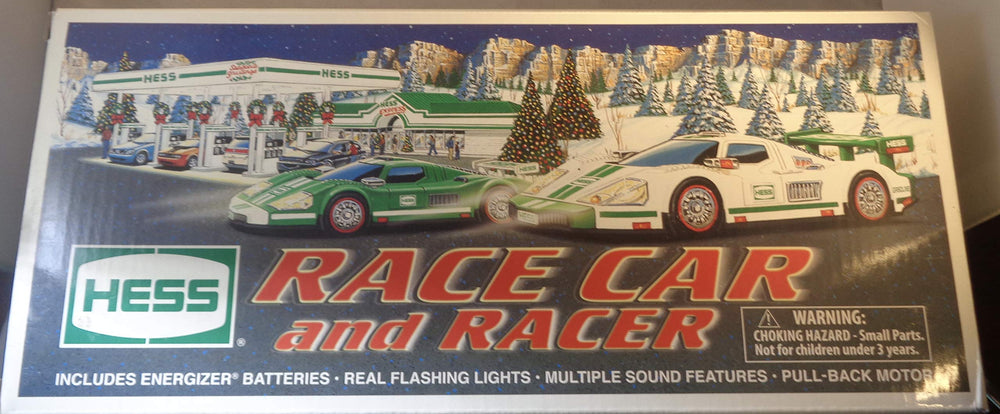 Hess 2009 Race Car and Racer front view with bright lights for nighttime play