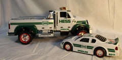 Hess 2011 toy truck and race car front view, ideal for display and play