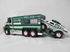 Hess Police Truck 2023 control panel with light and sound buttons for interactive play