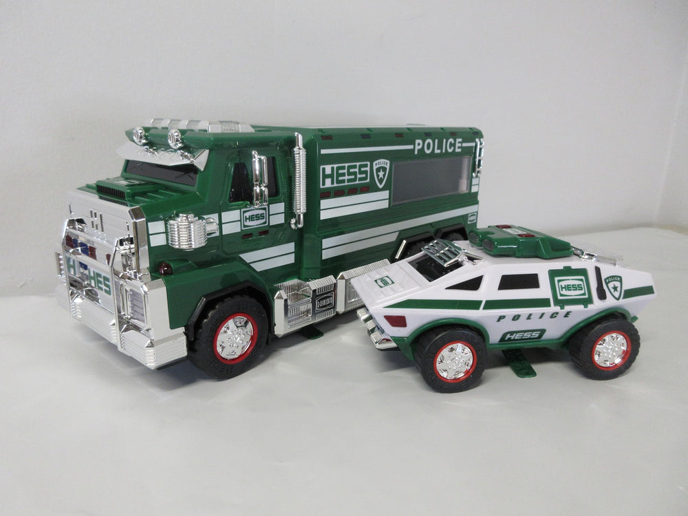 Hess Police Truck 2023 front view highlighting chrome grille and emblems for authentic styling