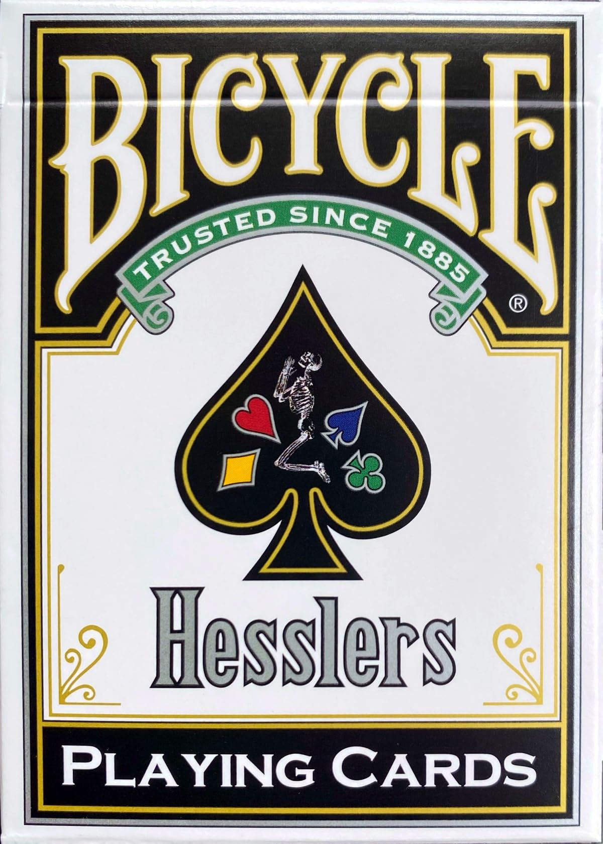 Hessler's Maiden Back four-color deck with distinct suit colors for quick identification