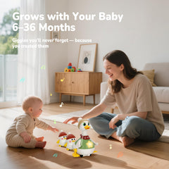 Hestiasko duck waddle motion supports visual tracking and movement skills.