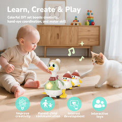 Hestiasko ducklings magnet connection, teaching cause and effect through play.
