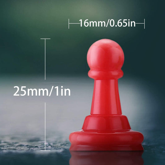 HESTYA 1 inch tall pawns with 0.65 inch base for precise play.