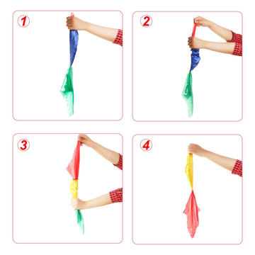 HESTYA change-color silk scarf green to yellow, versatile magician accessory