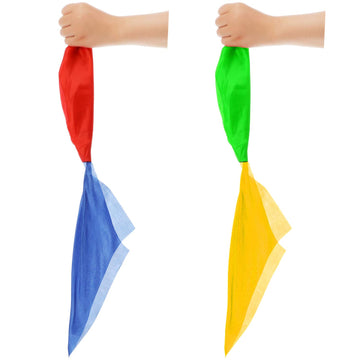 HESTYA change-color silk scarf red to blue, eye-catching street magic prop