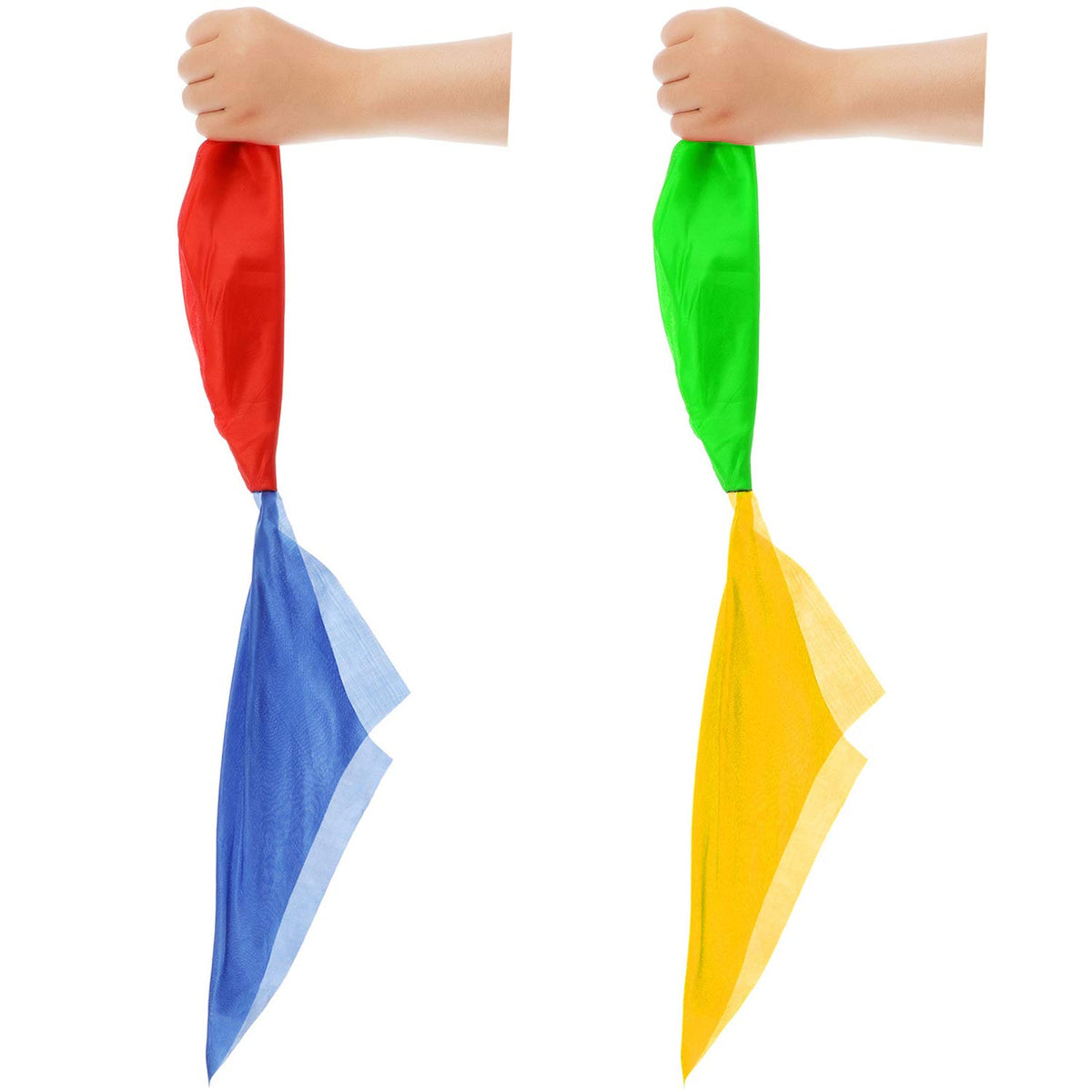 HESTYA change-color silk scarf red to blue, eye-catching street magic prop