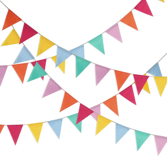 HESTYA pennant banner pastel triangles for festive decor and celebrations.