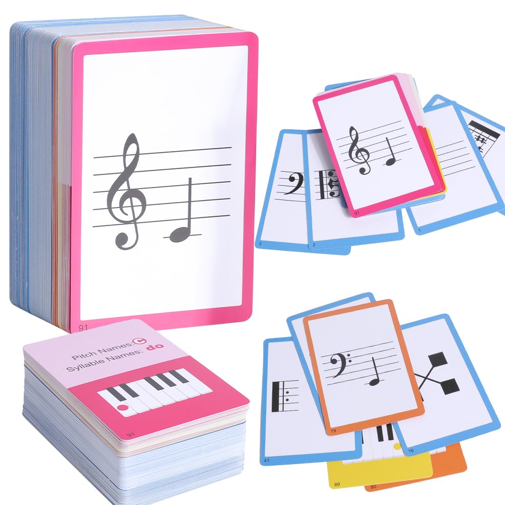 HETOETF 104 piano flash cards cover for beginners learning notation.