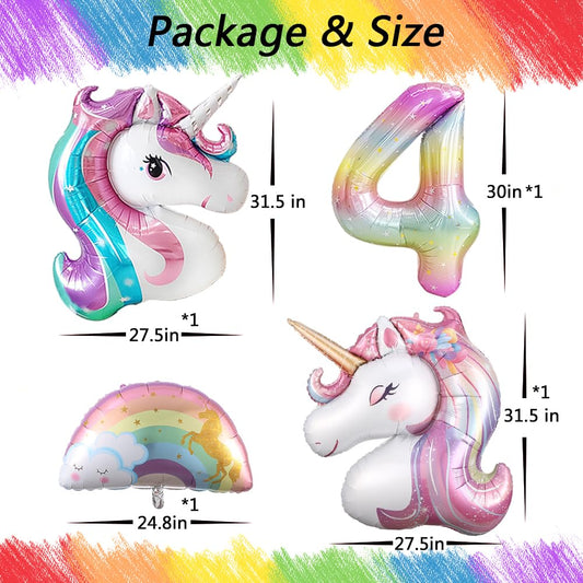 Heukikt unicorn balloon set featuring closed-eyed unicorn for charming celebrations