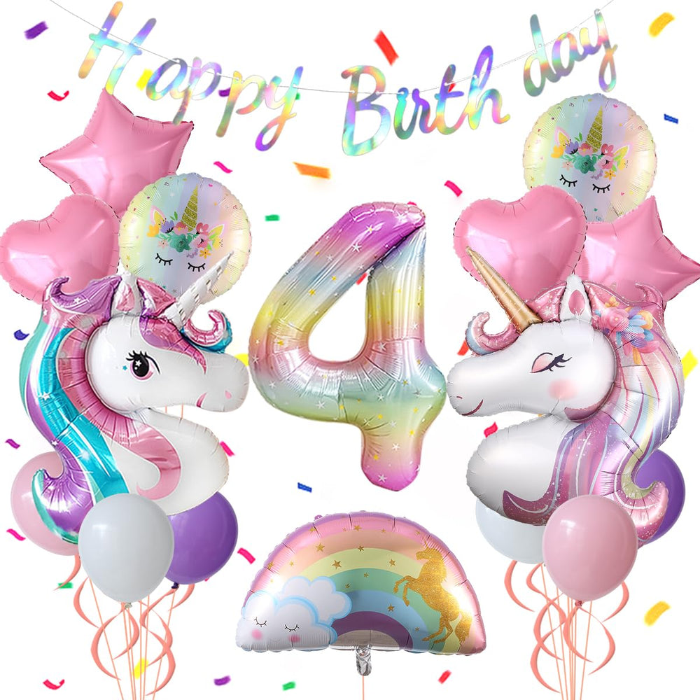 Heukikt unicorn balloon set featuring open-eyed unicorn for festive decor