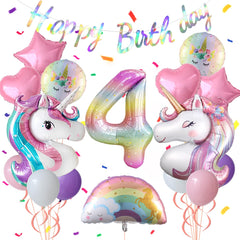 Heukikt unicorn balloon set featuring open-eyed unicorn for festive decor