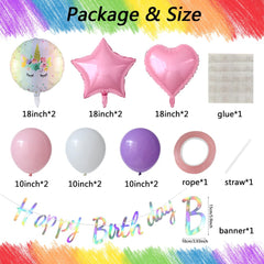 Heukikt unicorn balloon set rainbow balloon adds color to events