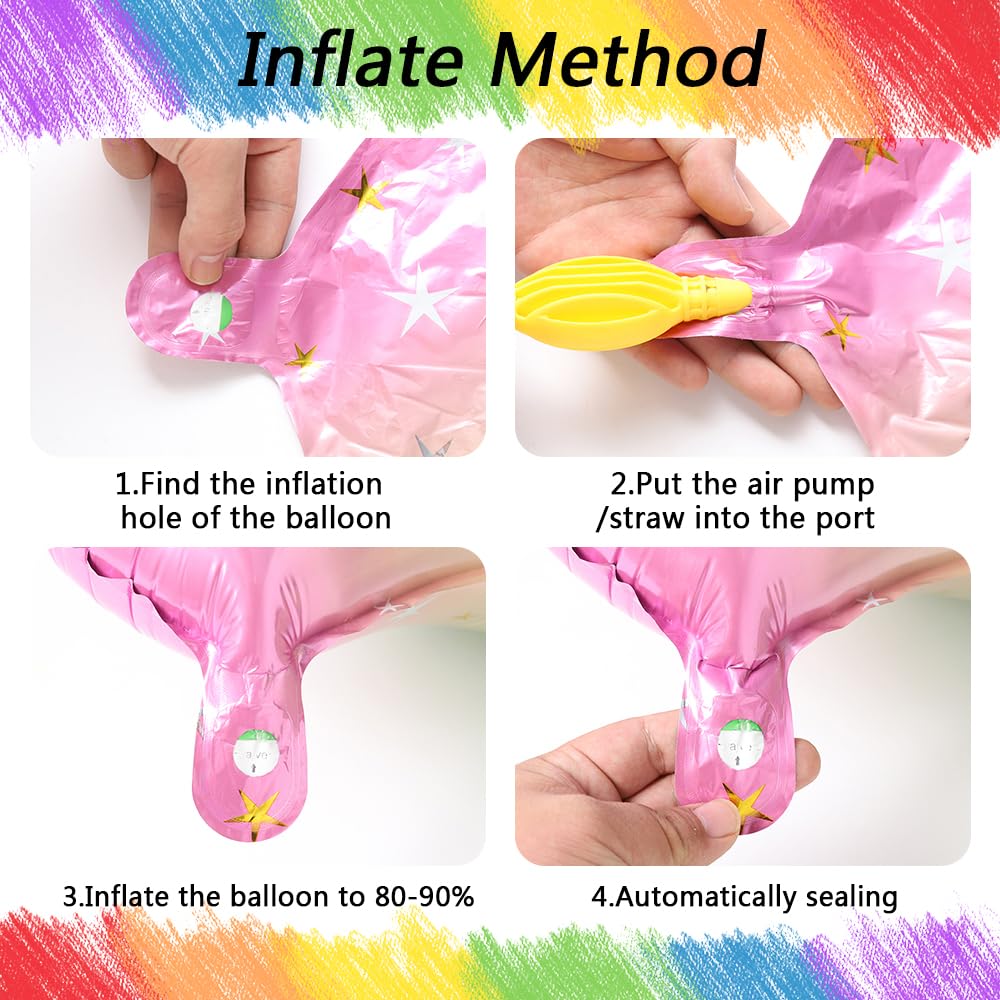 Heukikt unicorn balloon set round unicorn balloons for playful centerpieces