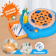 All-inclusive kit overview with splash guard protecting the workspace