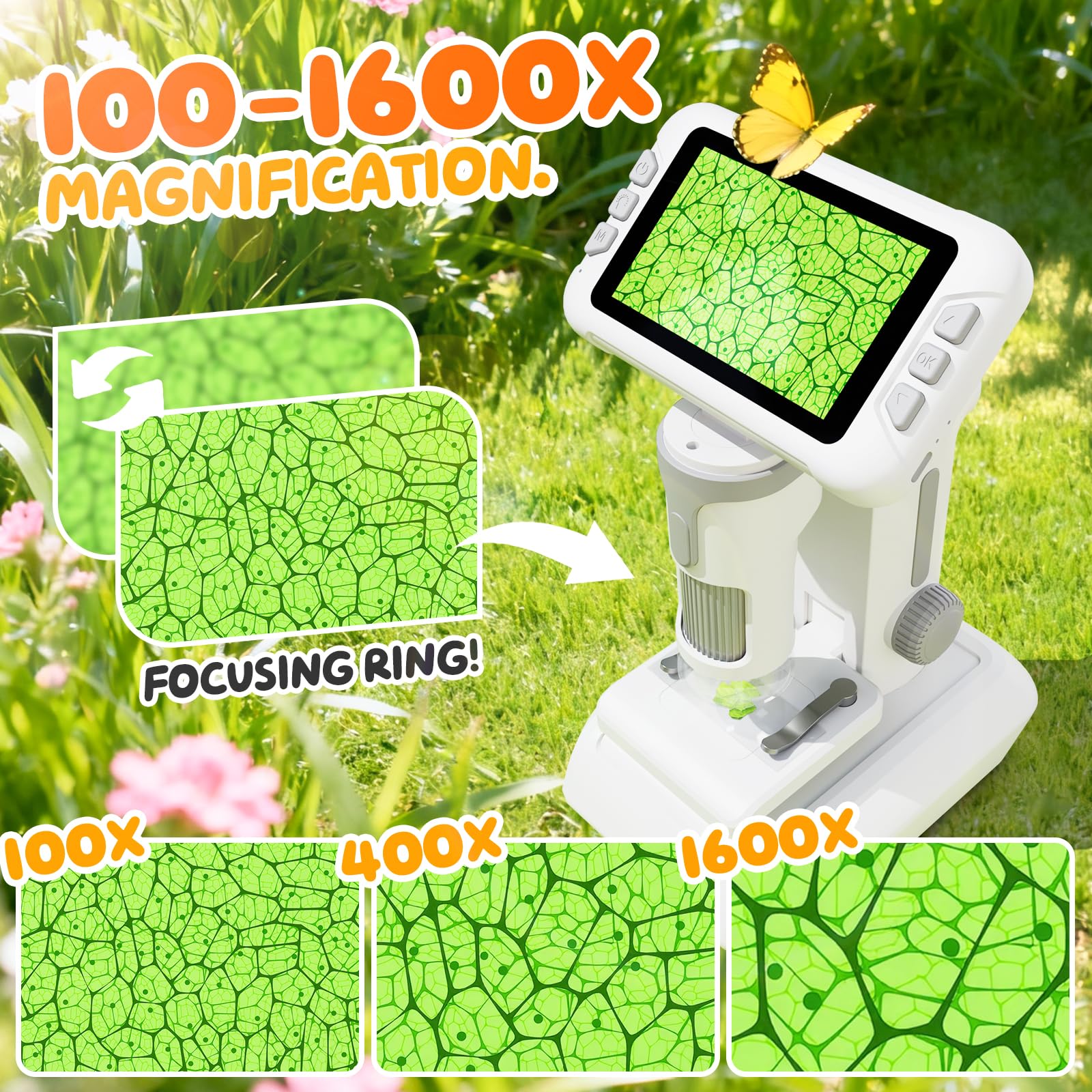 HEWEIMEI 4-inch screen with 1080P camera for clear live observation