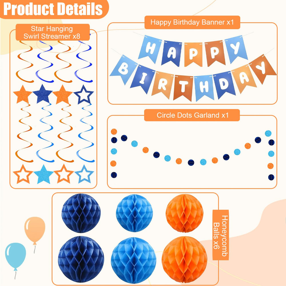 HEWUAUL stars swirl streamers create dynamic birthday decor and photos.