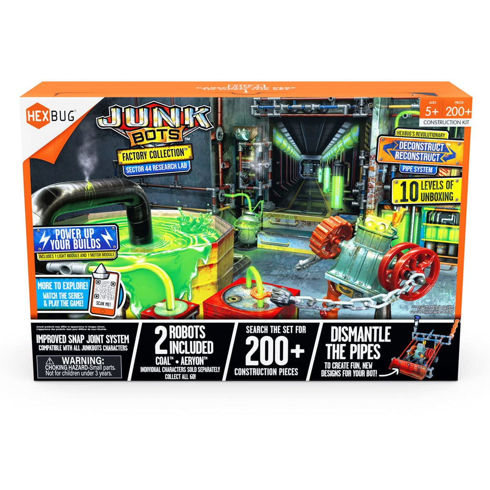 HEXBUG JUNKBOTS two collectible robots join the habitat for cooperative play.