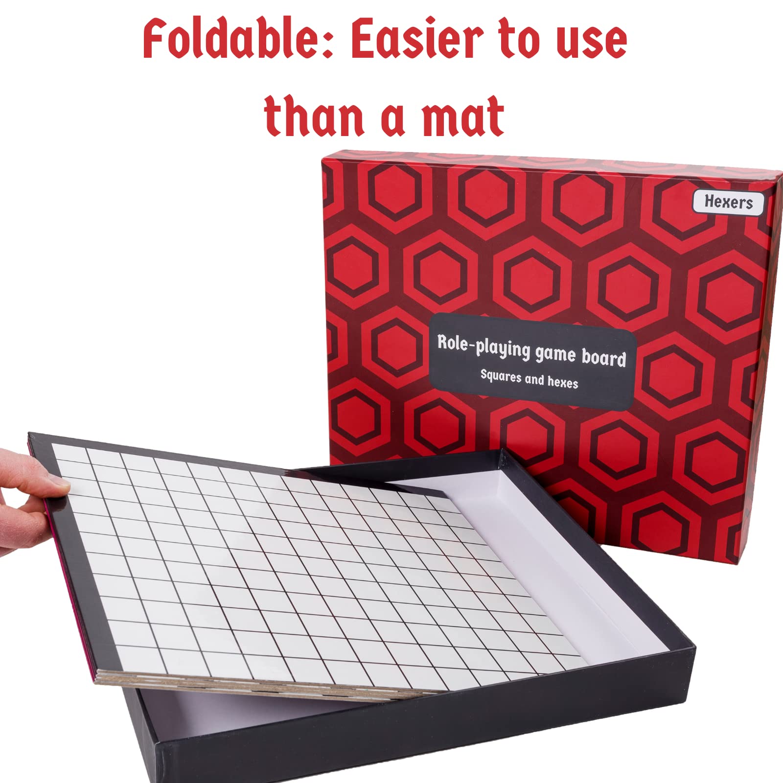 Hexers RPG board with square grid on reverse for classic maps.