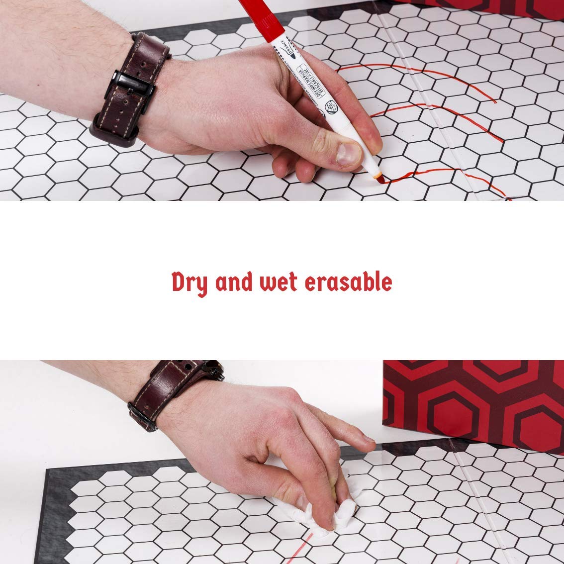Folded Hexers board captured compactly for travel and storage.