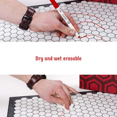 Folded Hexers board captured compactly for travel and storage.