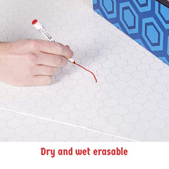Hexers XL dry-erase-ready surface for quick redraws during play.