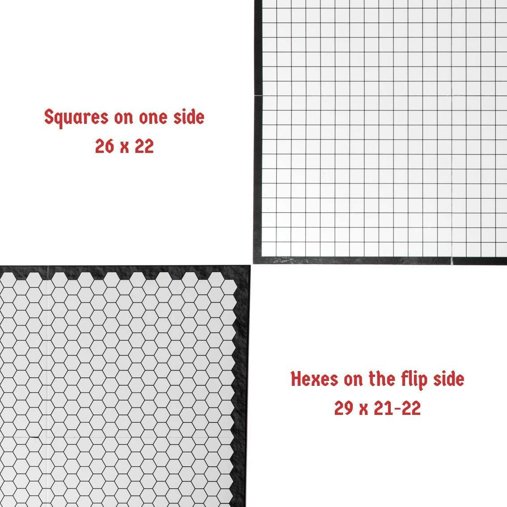 Hexers XL squares side with a precise 1-inch grid for tactical movement.