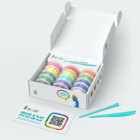 HEY CLAY 15 Cans Set kids’ figures, durable modeling for budding sculptors