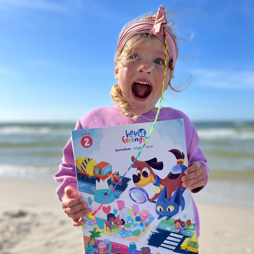 Hey Feelings Emotion Explorers books extend storytelling and reflection after play.