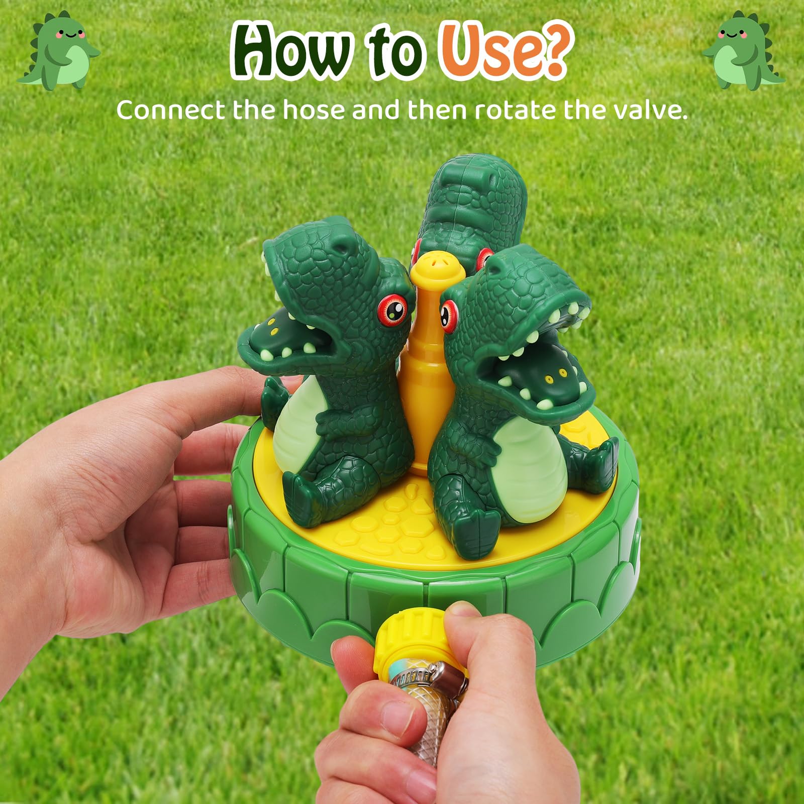 HeySplash water sprays from dragon mouth for cooling outdoor play.