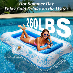 HeySplash pool lounger with cup holders and ice bucket keeps drinks within reach