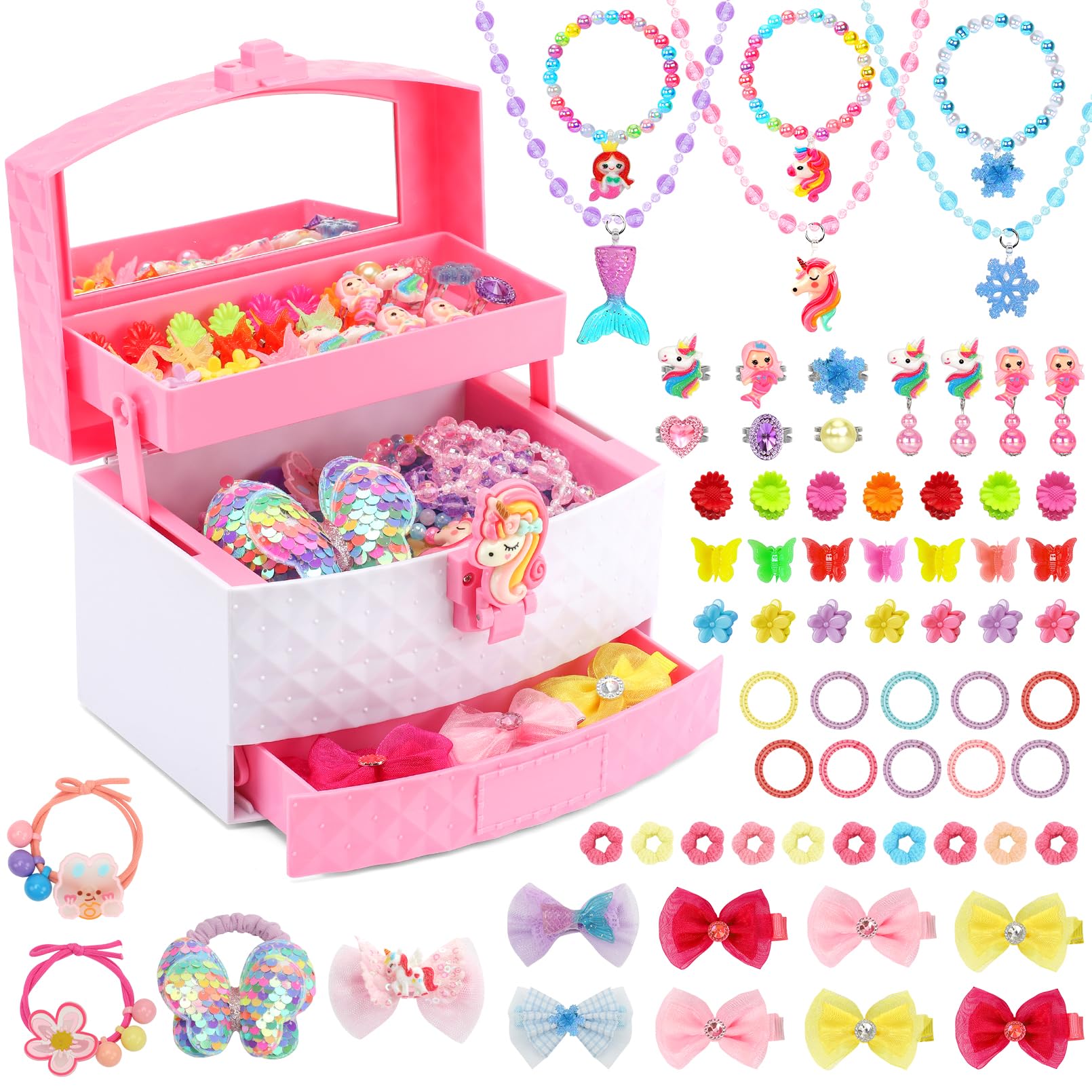 HEYDUOTON jewelry box with mirror for organized accessories