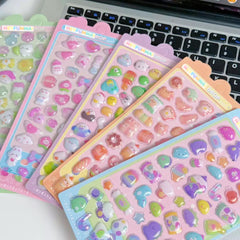 HEYFUMMAI 3D Puffy Stickers pastel colors for planners.