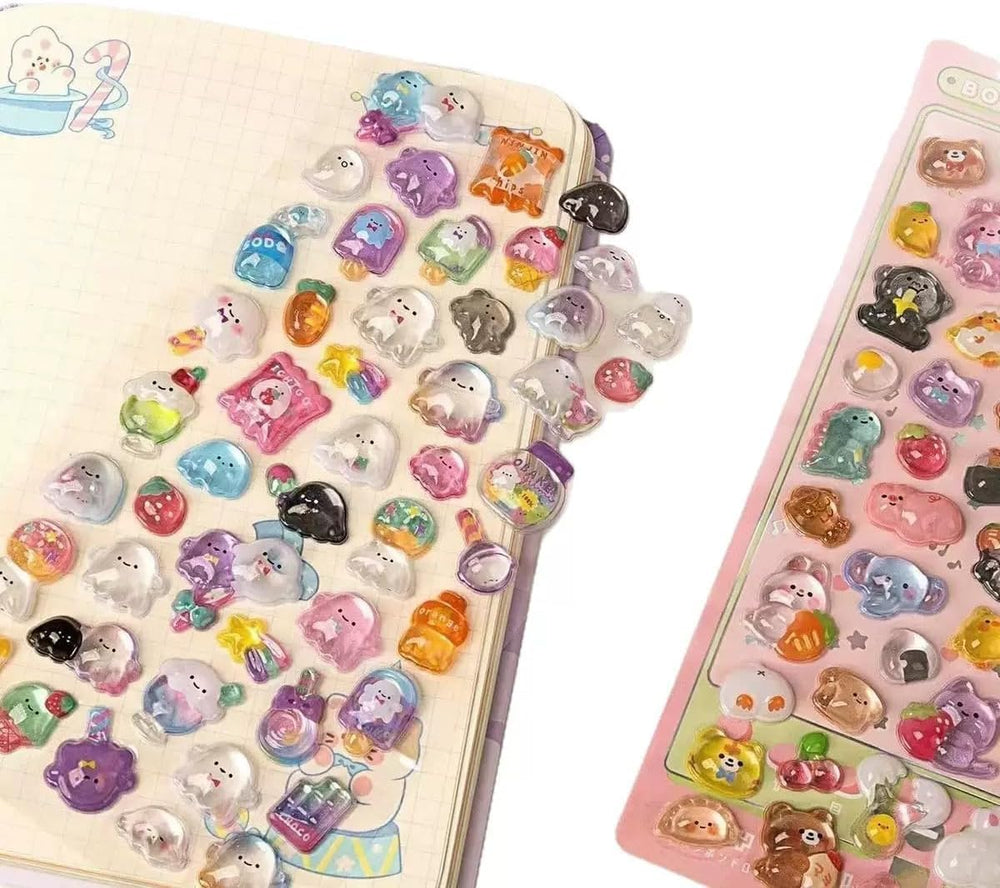 HEYFUMMAI 3D Puffy Stickers durable resin texture adds depth.
