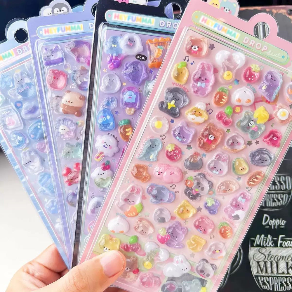 HEYFUMMAI 3D Puffy Stickers dessert designs decorate planners