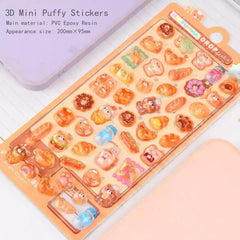 HEYFUMMAI 3D Puffy Stickers six-sheets set boosts scrapbooks and journals