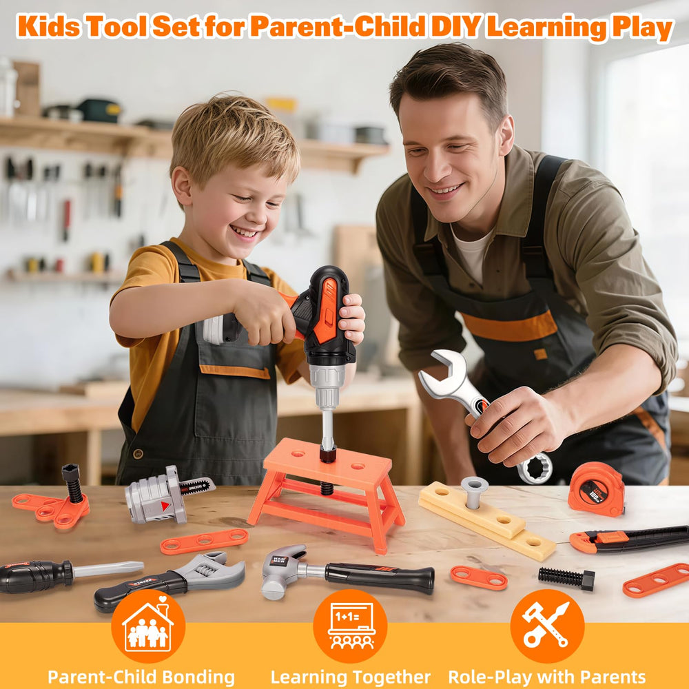 Heygelo 50Pcs Kids Tool Set measuring tape aids measurement play and learning