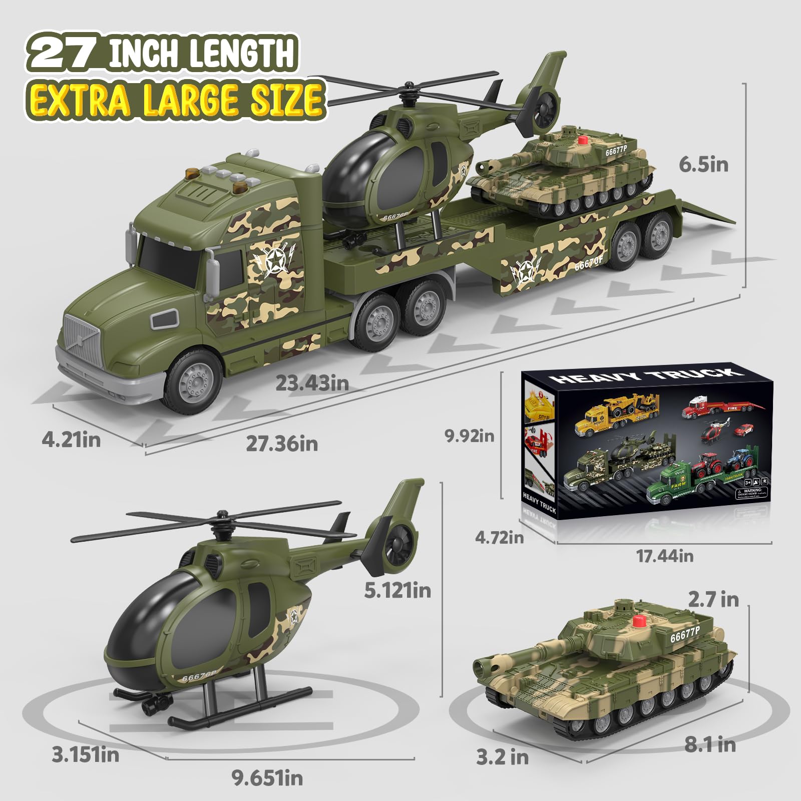 heygelo toddler army truck tailboard image: moving bed mirrors real-world unloading