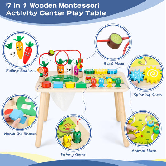 HEYLANDU Activity Table shape matching sharpens cognitive recall through hands-on play.