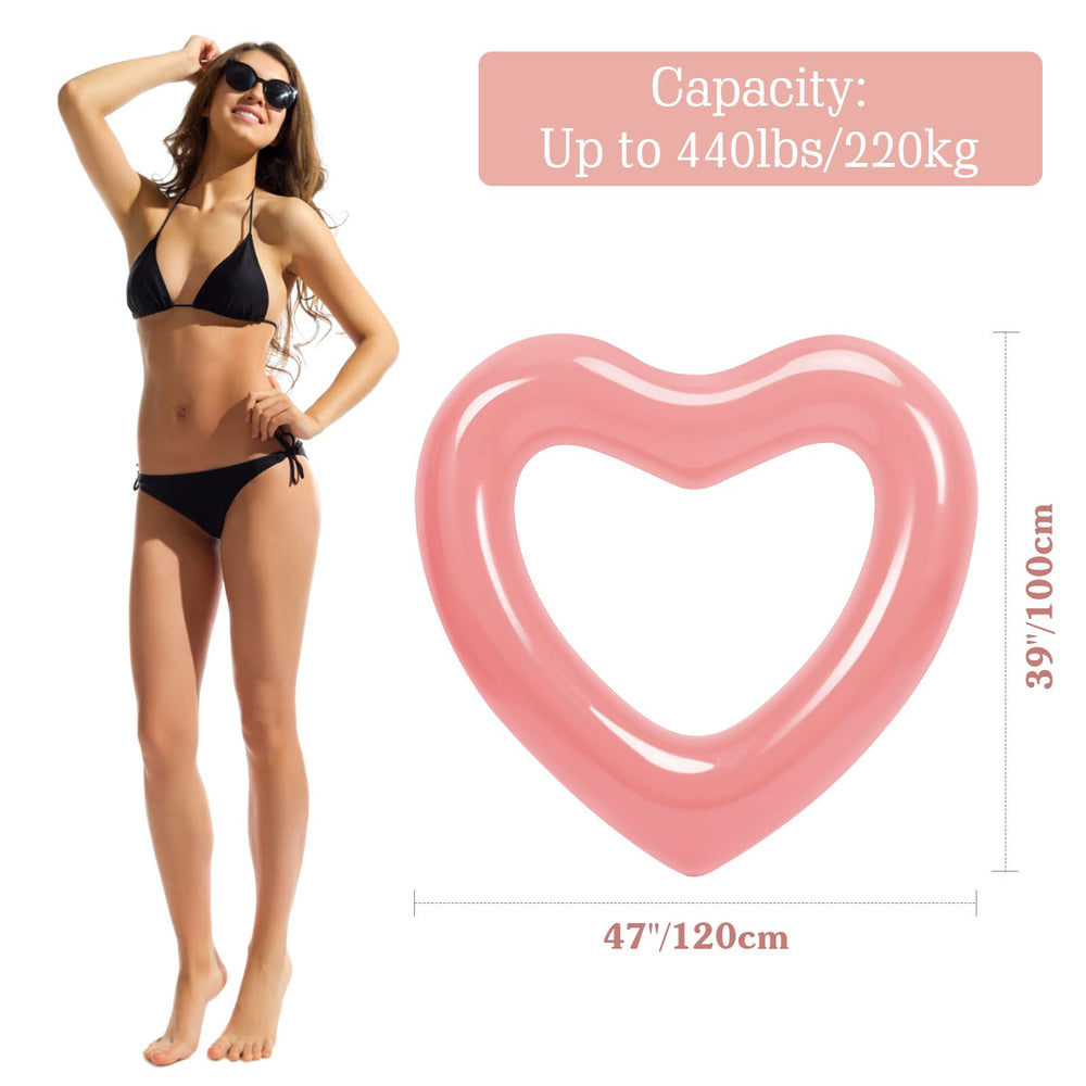 HeySplash adult swim tube heart shape for bright pool moments