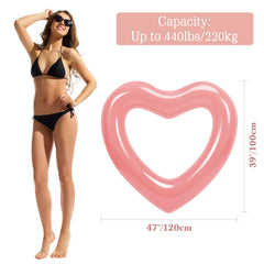 HeySplash adult swim tube heart shape for bright pool moments
