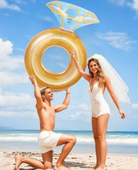 HeySplash Diamond Ring Pool Float in photos, perfect for party memories