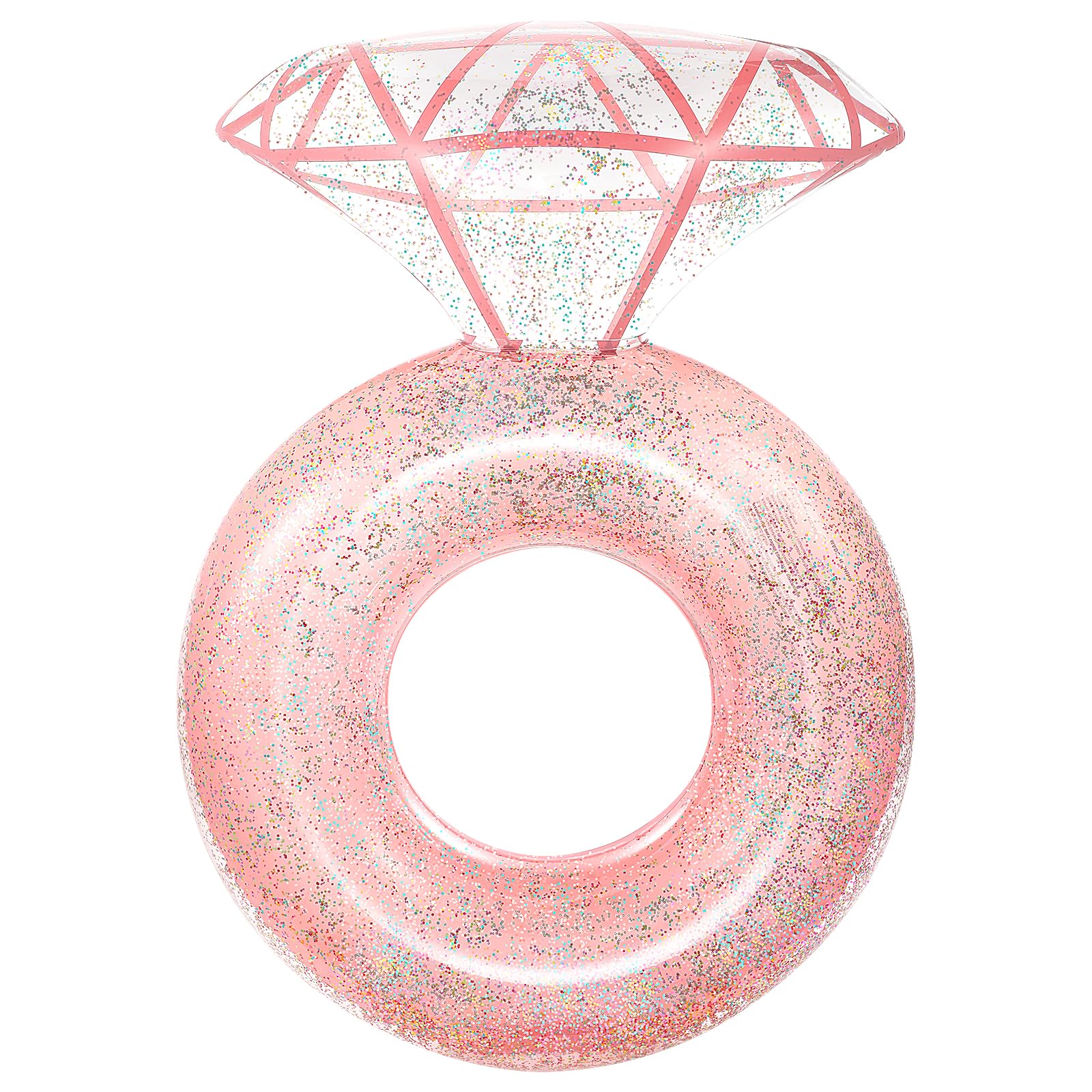 HeySplash Diamond Ring Pool Float in rose gold for photo-worthy moments