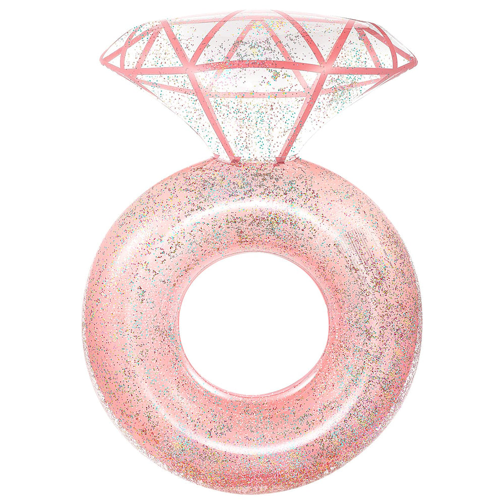 HeySplash Diamond Ring Pool Float in rose gold for photo-worthy moments