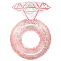 HeySplash Diamond Ring Pool Float in rose gold for photo-worthy moments