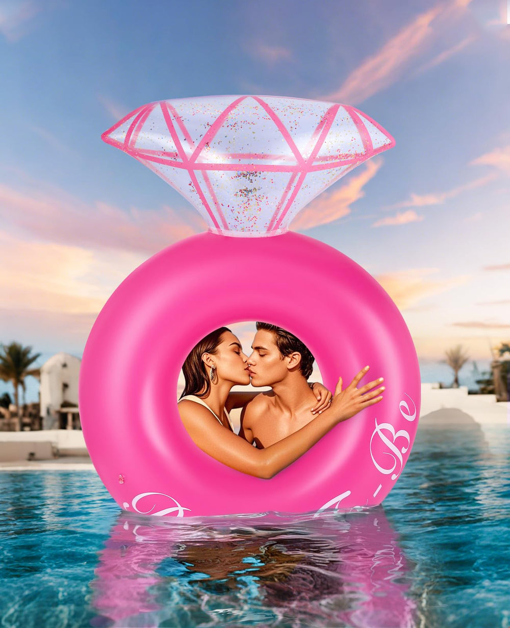 HeySplash magenta diamond ring closeup enhances beach selfies and poolside decor