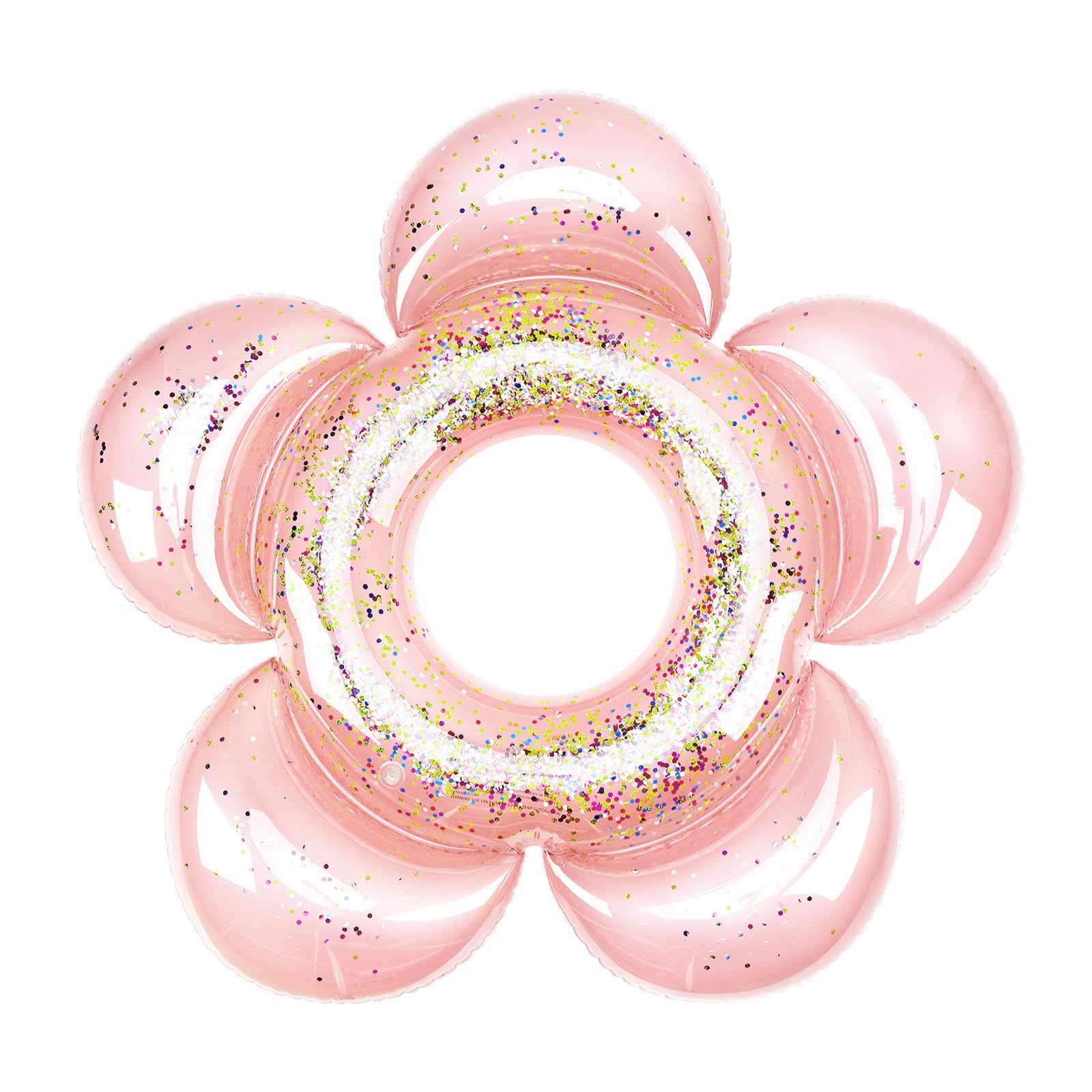 HeySplash pink glitter flower pool float for photos and fun