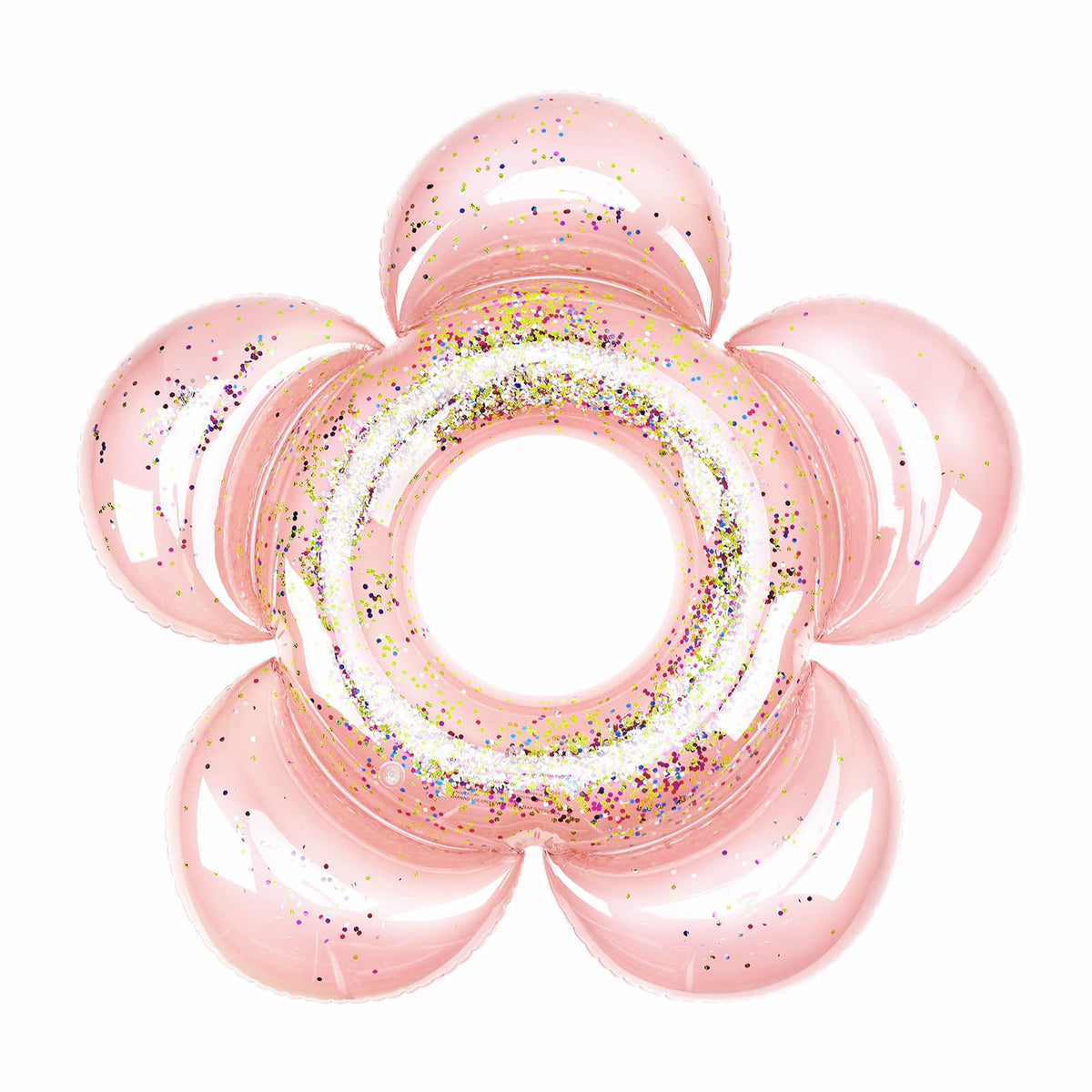 HeySplash pink glitter flower pool float for photos and fun