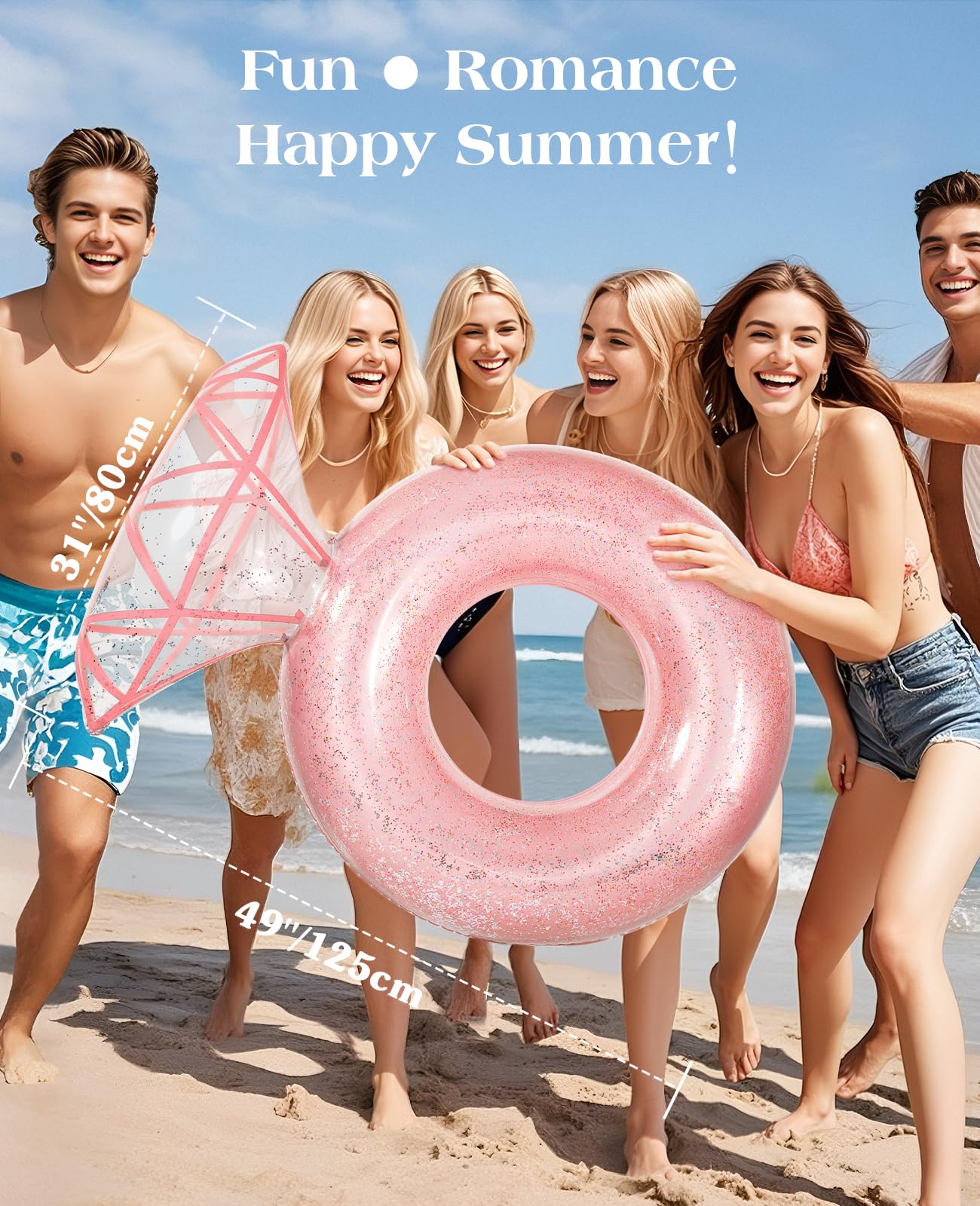 HeySplash Soft-edge PVC ring float provides comfortable, durable sessions